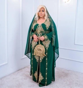 Wedding Moroccan Dubai Kaftans Farasha Abaya Dress Very Fancy Wedding Dress 1444 - Picture 1 of 4