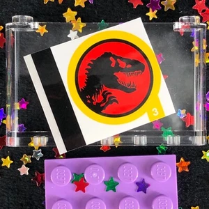 NEW LEGO Trans Clear Dinosaur Truck Window 75932 Sticker 1x6x3 Windsceen - Picture 1 of 2