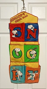 RAR Vintage SNOOPY PEANUTS SCHUHBEUTEL Organizer Wandbehang Tasche Kinder 1965 - Bild 1 von 10