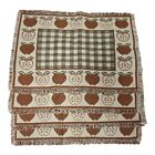 Set of 4 Country Apple Placemats Reversible Checkered Farmhouse Table Settings