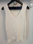 Crew Clothing Cotton Sleeveless Cable Knit Jumper Uk 12