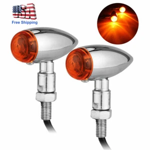 For Cafe Racer Bobber Chopper 1 Pair Bullet Motorcycle Turn Signals Tail Lights - Imagen 1 de 7