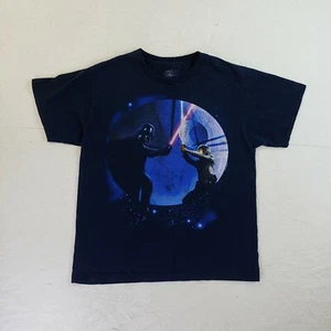 Star Wars T-shirt size Large darth vader vs luke skywalker faded deathstar - Picture 1 of 8