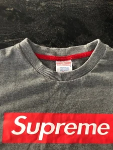 SS03 Supreme Box Logo Tee Red On Grey T-Shirt Sz Med 2003 Vintage Grail Lot EUC - Picture 1 of 10