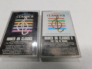 Lot Hooked on Classics Cassette 1 & 2 Audio Tape AYK1-5022 AYK1-5023 - Picture 1 of 5