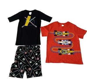 Hanna Andersson T Shirt And Short Set Boy Size 8 Multicolor 2 Shirts And 1 Short - Picture 1 of 13