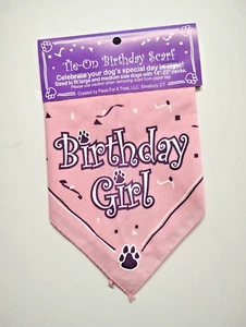 Tie-On Scarf/Bandana "Birthday Girl" for Med/Lg Dogs with 14-22" necks - Picture 1 of 1
