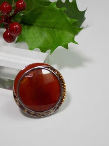 Vintage Moderner Unisex Anhänger Karneol Swarovski D. Sigal 925er Silber Design - Picture 1 of 9