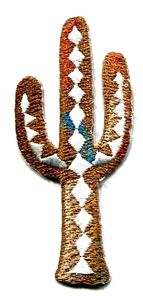 IRON ON PATCH SOUTHWESTERN CACTUS   1 1/4 X 3 inch - Image 1 of 1