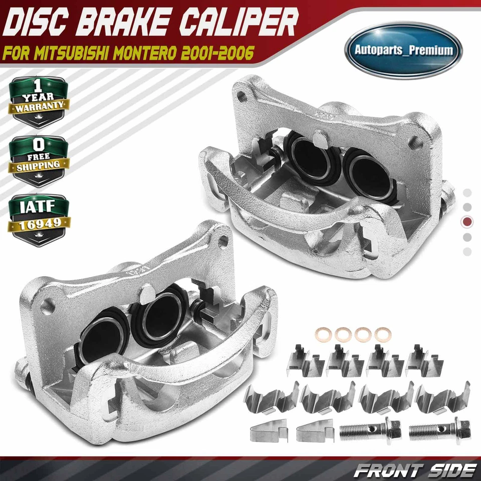 2x Pinza de freno de disco delantera derecha y derecha con soporte para Mitsubishi Montero 2001-2006 Foto 1 de 4