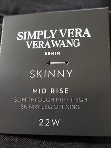 Pantalones de mezclilla elásticos Simply Vera Wang para mujer talla 22W ajustados negros nuevos con etiquetas - Imagen 1 de 8