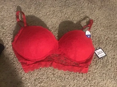 Sujetador push up de encaje rojo 38C para mujer cómodo elevación NUEVO, VENTA Foto 1 de 4