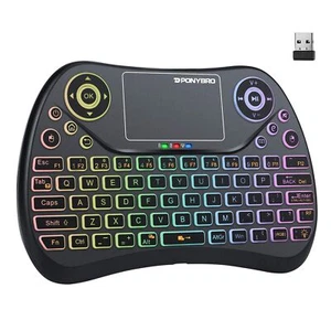 Backlit Mini Wireless Keyboard with Touchpad Mouse Combo QWERTY Keypad,Rechar... - Picture 1 of 8