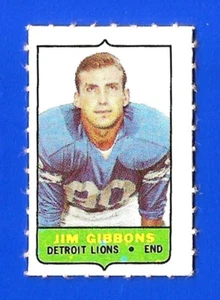 1969 Topps FOOTBALL 4 In1 SINGLE #NNO JIM GIBBONS DETROIT LIONS (SB1) - Picture 1 of 1
