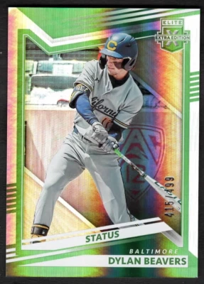 2022 Dylan Beavers Elite Extra Edition Baseball Status Baltimore /499 - Image 1 of 3
