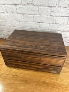 Vintage MCM Teac Enterprise Cassette 4 Drawer Storage Rosewood - Picture 1 of 13