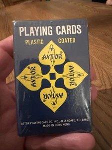 VTG Playing Cards ASTOR Plastic Coated Deck Winter Scene - Picture 1 of 2