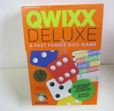 Qwixx Deluxe Family Dice board Game Gamewright 2016 COMPLETE unused - Image 1 of 3