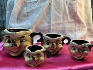 Set of 4 Vintage Made in Japan Measuring Cups / Chef with Bee on His Nose - Picture 1 of 7