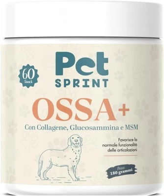 PET SPRINT Integratore Articolazioni per Cani Ossa Più – Collagene, Glucosammina, MSM