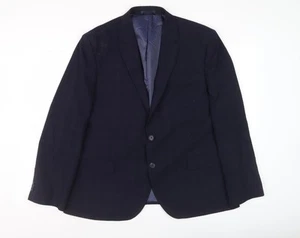 Marks and Spencer Men's Navy Check Blazer 36R - Picture 1 of 12