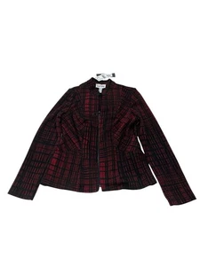 JOSEPH RIBKOFF BLAZER Women’s 10 Jacket Red Plaid Full Zip Business Career NWT - Picture 1 of 13
