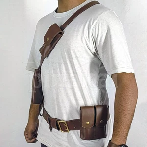 Mandalorian Gürtelholster Set - Star Wars inspiriert Leder Schulter & Taille Rig - Bild 1 von 12