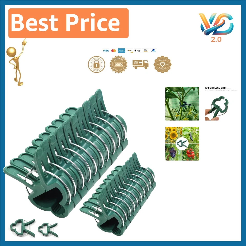 20pc Gentle Plant and Flower Clips for Supporting Stems