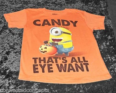 Halloween Despicable Me Minions Candy Youth Boys T-shirt (XSmall - XLarge) NEW! - Image 1 of 2