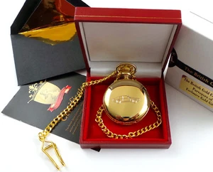 FORD CAPRI POCKET WATCH and Chain Classic Motors Cars 24k Gold Clad Gift Box - Picture 1 of 4