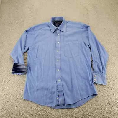 Ted Baker Shirt Mens 15.5 32/33 Blue Flip Cuff Long Sleeve Button Up London - Image 1 of 4