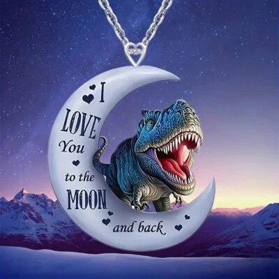 Creative Moon тираннозавр подвеска ожерелье ювелирные изделия праздник вечеринки подарок мужчин - Изображение 1 из 4