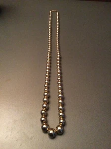 15” Gold Tone Necklace Ball bead Costume Jewelry Vintage - Picture 1 of 6