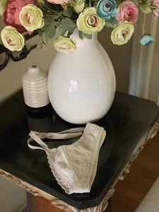 VANILLA-Soft Triangle Bra For Women, Organic Linen Bra LacyLinen US 30B/EU 75B - Picture 1 of 11