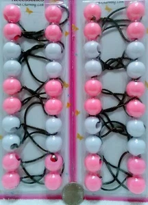 2 pack of knocker ball ELASTIC hair Scrunchie tie bead girl Ponytail Holder - Picture 1 of 2