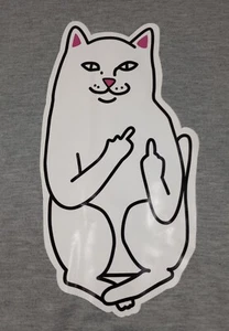 RIPNDIP Sweatshirt Light Womens Gray Long Sleeve Cat Print (READ DESCRIPTION) - Picture 1 of 18