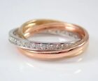 1.30Ct Round Cut Moissanite Eternity Rolling Wedding Ring Two Tone Gold Plated