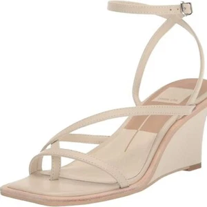 Sandalia Dolce Vita para mujer Gemini marfil con tiras tacón de cuña sin cordones talla 7,5 nueva sin caja - Imagen 1 de 5