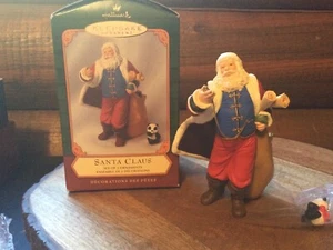 Hallmark Keepsake Ornament - Santa Claus Set of 2 Ornaments Teddy Bear 2001 Vint - Picture 1 of 2