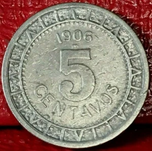 1906 MEXICO ESTADOS UNIDOS MEXICANOS 5 CENTAVOS NICKEL COIN KM# 421 - Picture 1 of 2