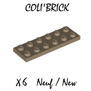 Lego 3795 - 6x Plaque / Plate 2x6 - Sable Beige Foncé / Dark Tan - NEUF NEW - Imagen 1 de 1