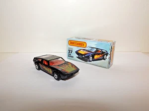 MATCHBOX S/F NO. 37-D SUNBURNER BLACK BODY, RED/GREEN TEMPA, U.K. CAST MIPICT. - Picture 1 of 6