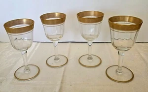 MOSER Cristal Jerez Cordiales Multipaneles con Labio Dorado + Área Años 20 Set 4 - Imagen 1 de 14