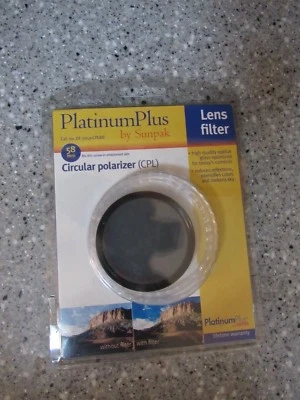 New Platinum Plus by Sunpak 58mm Circular Polarizer Lens Filter DF-7059-CPLBB ** - Image 1 of 3