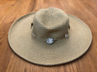 The Scala Collection Sun Hat Straw w/ Beads Wide Brim One Size Beach EUC
