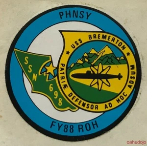 USS Bremerton (SSN 698) Calcomanía Pearl Harbor Astillero Naval Submarino ROH 1988 - Imagen 1 de 1