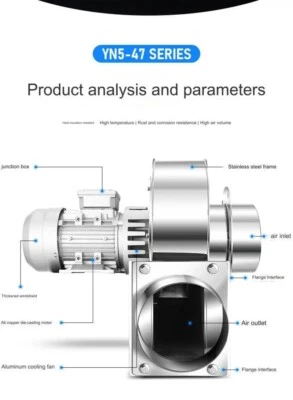 YN5-47 Stainless Steel Boiler Fan Induced Draft High Temperature Centrifugal Fan - Image 1 of 4