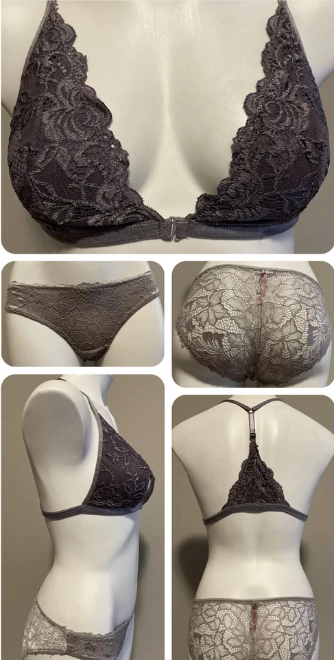 “My Sexy Outfit” Vince Camuto Women’s Purple Lacey Shimmer Panties & Bralette - Image 1 of 4