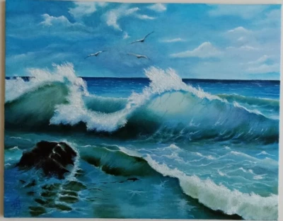 Painting 2. Oil on cardboard - Image 1 of 3