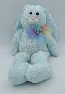 Bunny Rabbit Curly Floppy Pastel Embroidered Flower Plush Stuffed Animal Toy - Picture 1 of 15